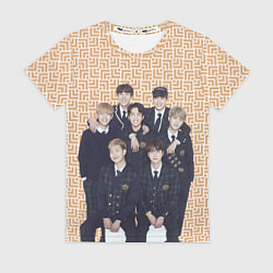 Футболка женская BTS в костюмах, цвет: 3D-принт