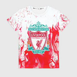 Футболка женская Liverpool розовый огонь, цвет: 3D-принт