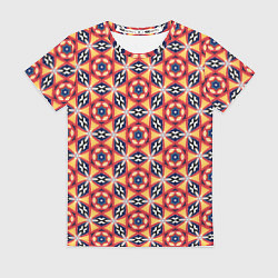 Футболка женская Красно-синий калейдоскоп, цвет: 3D-принт