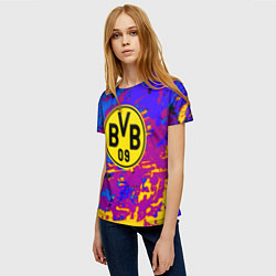 Футболка женская Borussia абстрактные краски, цвет: 3D-принт — фото 2