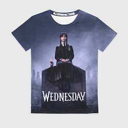 Женская футболка Уэнсдей и вещь на могиле Wednesday