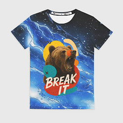 Футболка женская Break it злой медведь, цвет: 3D-принт
