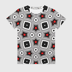 Футболка женская Звезды в геометрической абстракции, цвет: 3D-принт