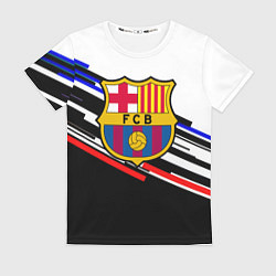 Футболка женская Barcelona полосы текстура спорт, цвет: 3D-принт
