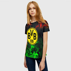 Футболка женская Borussia красно зеленый огонь, цвет: 3D-принт — фото 2