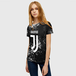 Футболка женская Ювентус брызги красок, цвет: 3D-принт — фото 2