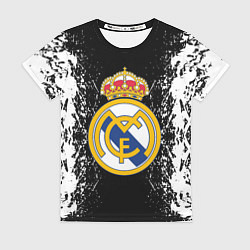 Футболка женская Реал Мадрид текстура краски, цвет: 3D-принт