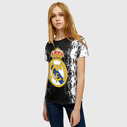 Футболка женская Реал Мадрид текстура краски, цвет: 3D-принт — фото 2