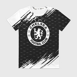 Женская футболка Chelsea штрихи красок текстура