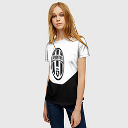 Футболка женская Juventus полосы, цвет: 3D-принт — фото 2
