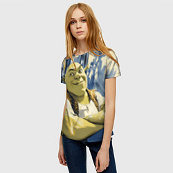 Футболка женская Шрек с ухмылкой, цвет: 3D-принт — фото 2