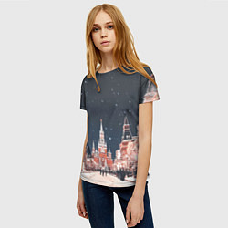 Футболка женская Праздничная ночь в Москве, цвет: 3D-принт — фото 2