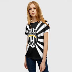 Футболка женская Ювентус линии, цвет: 3D-принт — фото 2