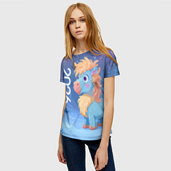 Футболка женская Милая лошадка 2026, цвет: 3D-принт — фото 2