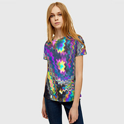 Футболка женская Абстракция переливы, цвет: 3D-принт — фото 2