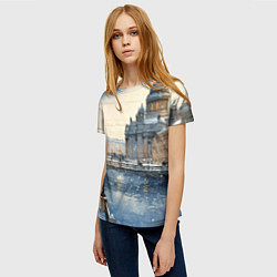 Футболка женская Санкт-Петербург снежный день, цвет: 3D-принт — фото 2