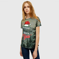 Футболка женская Горная идиллия зимы, цвет: 3D-принт — фото 2