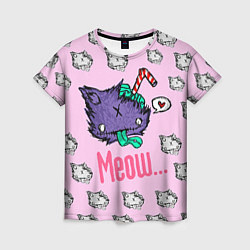 Футболка женская Drop Dead: Meow, цвет: 3D-принт