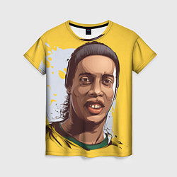 Футболка женская Ronaldinho Art цвета 3D-принт — фото 1