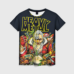 Футболка женская Heavy Metal Santa, цвет: 3D-принт