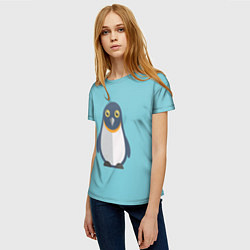 Футболка женская Пингвин, цвет: 3D-принт — фото 2