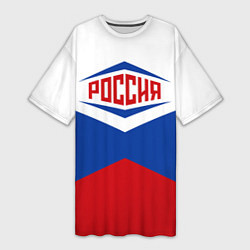 Футболка женская длинная Россия 2016, цвет: 3D-принт