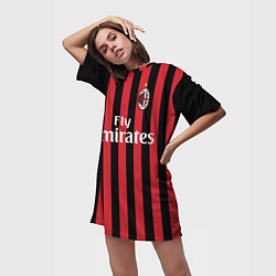 Футболка женская длинная Milan FC: Fly Emirates, цвет: 3D-принт — фото 2