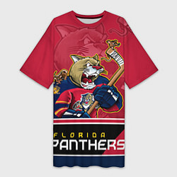 Футболка женская длинная Florida Panthers, цвет: 3D-принт