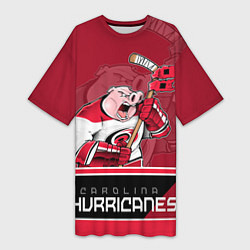 Футболка женская длинная Carolina Hurricanes, цвет: 3D-принт