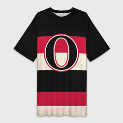 Футболка женская длинная Ottawa Senators O, цвет: 3D-принт