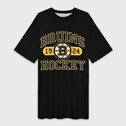 Футболка женская длинная Boston Bruins: Est.1924, цвет: 3D-принт