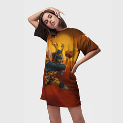 Футболка женская длинная Шадоу Шаман, цвет: 3D-принт — фото 2