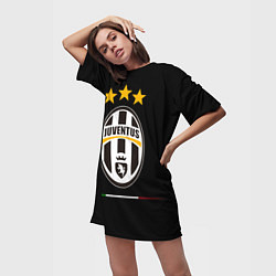 Футболка женская длинная Juventus: 3 stars, цвет: 3D-принт — фото 2