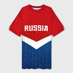 Футболка женская длинная Russia Team, цвет: 3D-принт