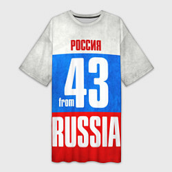 Футболка женская длинная Russia: from 43, цвет: 3D-принт