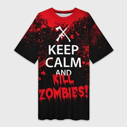 Женская длинная футболка Keep Calm & Kill Zombies