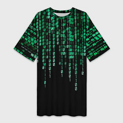 Женская длинная футболка Цифровой поток из матрицы