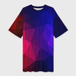 Футболка женская длинная Red&Blue, цвет: 3D-принт