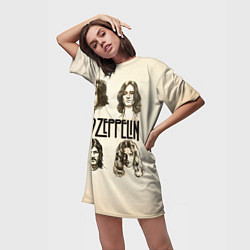 Футболка женская длинная Led Zeppelin Guys, цвет: 3D-принт — фото 2