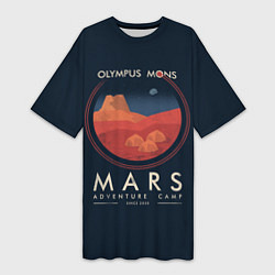 Футболка женская длинная Mars Adventure Camp, цвет: 3D-принт