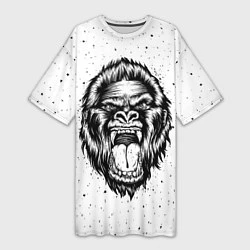 Женская длинная футболка Рык гориллы