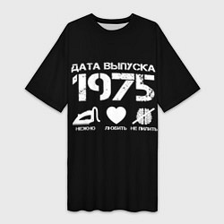Футболка женская длинная Дата выпуска 1975, цвет: 3D-принт