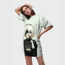 Футболка женская длинная B2, цвет: 3D-принт — фото 2