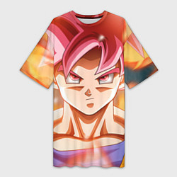 Женская длинная футболка DBZ: Super Goku