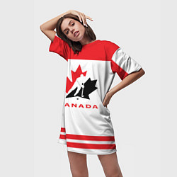 Футболка женская длинная Canada Team, цвет: 3D-принт — фото 2