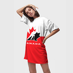 Футболка женская длинная Canada Team, цвет: 3D-принт — фото 2