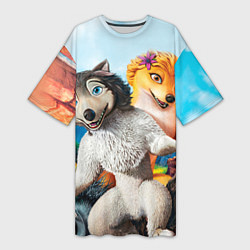 Футболка женская длинная Альфа и Омега 7, цвет: 3D-принт