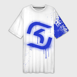 Футболка женская длинная SK Gaming: White collection, цвет: 3D-принт