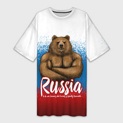 Женская длинная футболка Russian Bear