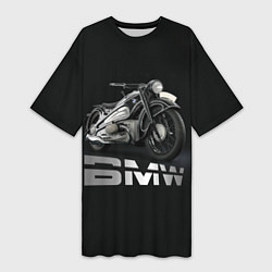 Футболка женская длинная Мотоцикл BMW, цвет: 3D-принт